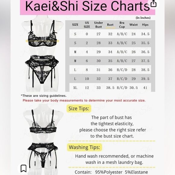 New Sexy Flower Embroidery Lace Three
Piece Lingerie Set - Picture 14 of 14